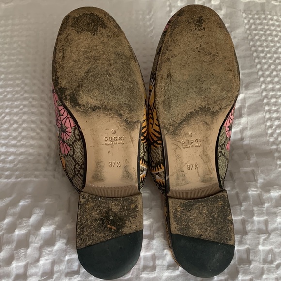 Gucci Princetown Horsebit Bengal Tiger Lily Monogram Loafer Mule - Picture 5 of 7